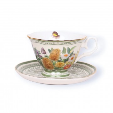 Tea Cup + Saucer | Botanical Blooms